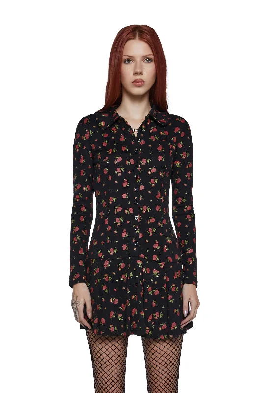Petty Jealousy Mini Dress Stylish Floral Print Mini Dress