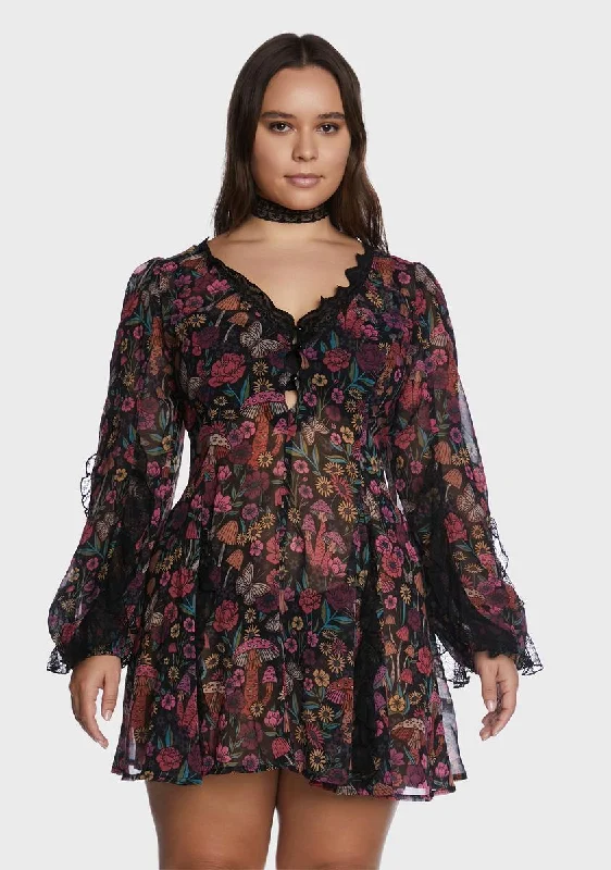 Plus Daydreamer Floral Mini Dress Fashionable Lace Mini Dress