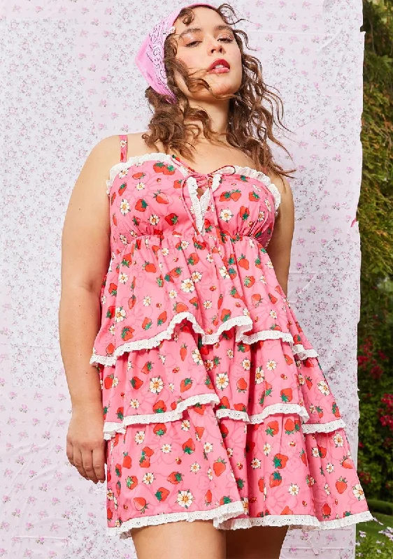 Plus It's A Berry World Mini Dress Classic Floral Mini Dress