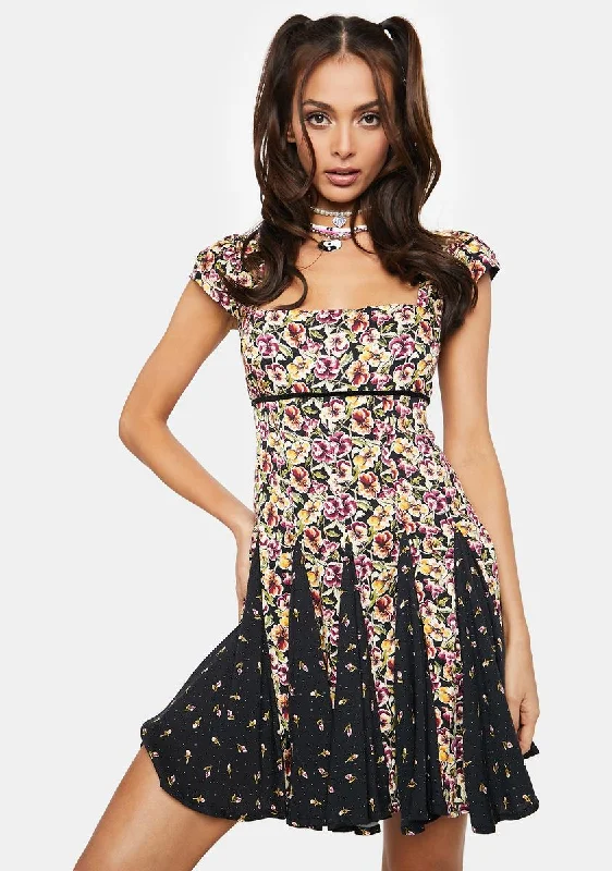 Ponderosa Floral Mini Dress Comfortable Shift Mini Dress