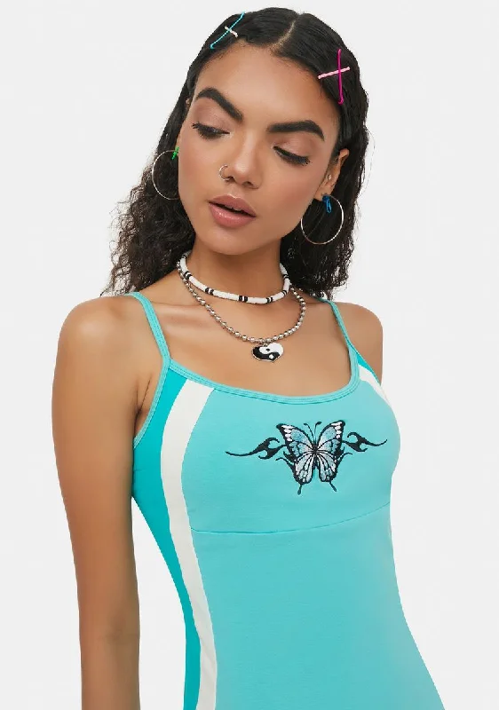 Roam Free Embroidered Mini Dress Modern Satin Mini Dress
