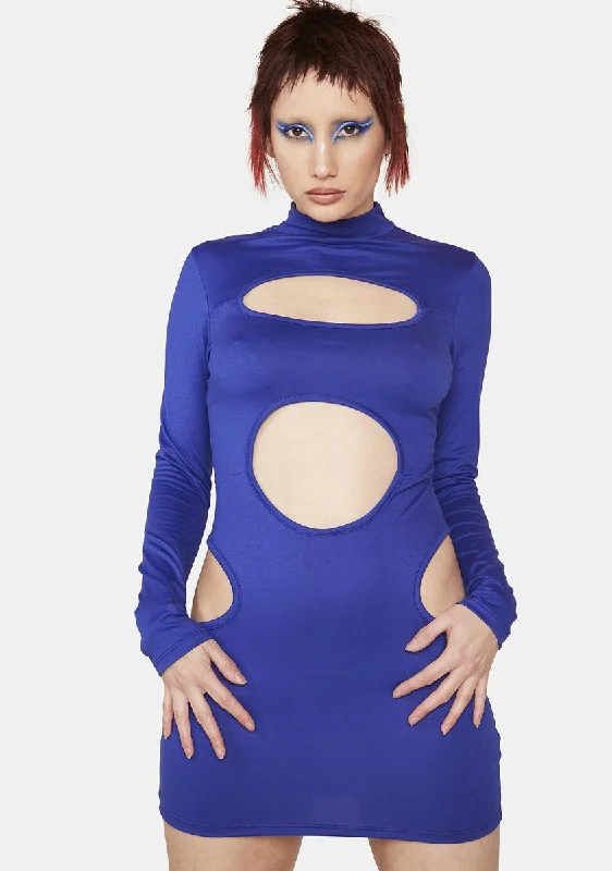 Royal Love To Hate Me Cutout Mini Dress Elegant Velvet Mini Dress