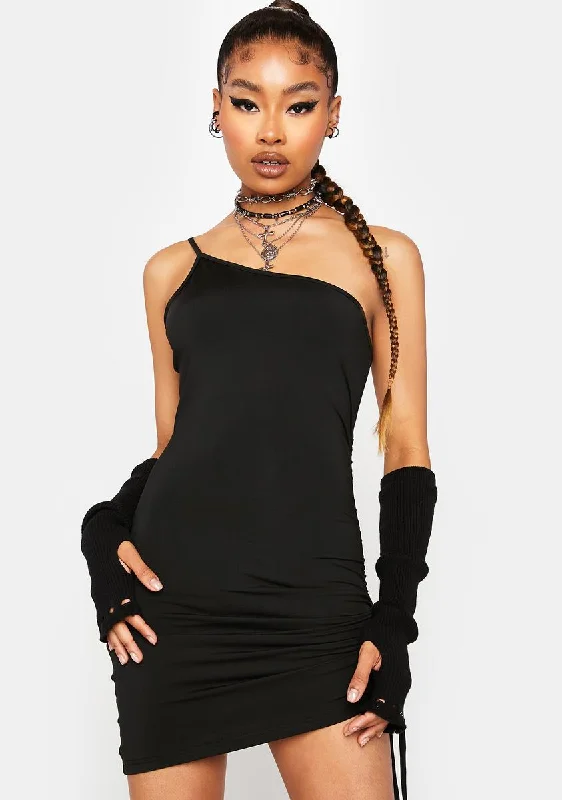 Shadow Carnival Stroll Mini Dress Trendy Off-Shoulder Dress Mini