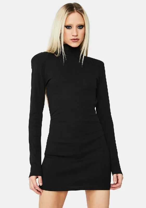 Sneaky One Open Back Bodycon Mini Dress Comfortable Off-Shoulder Mini Dress