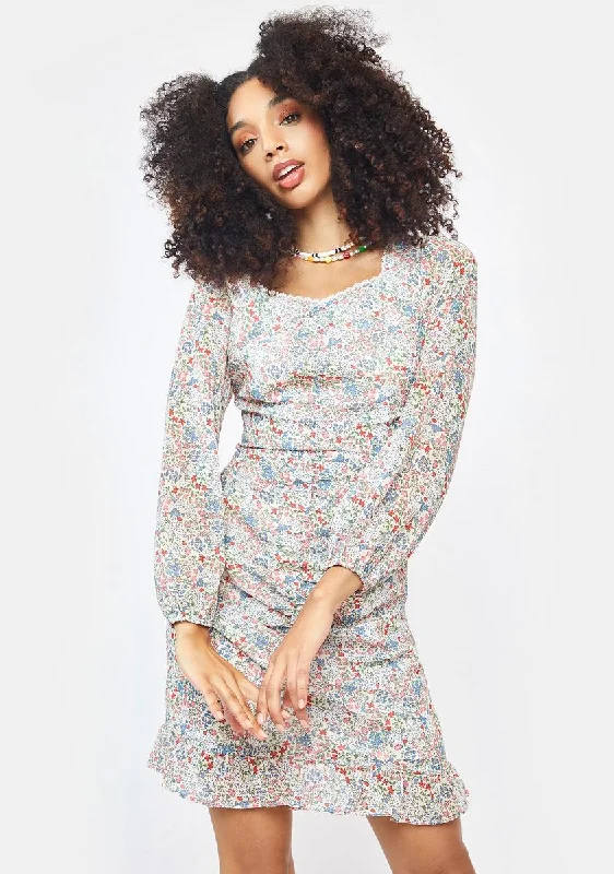 Summer Undeniably Me Floral Mini Dress Comfortable Zip-Up Mini Dress