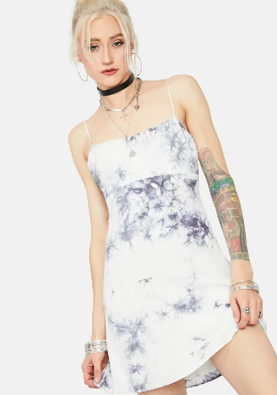 Take A Hit Tie Dye Open Back Mini Dress Cozy A-Line Mini Dress