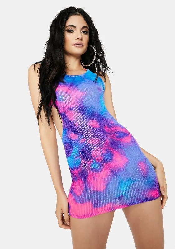 Trippy Galactic Lover Mini Dress Cozy Cotton Mini Dress