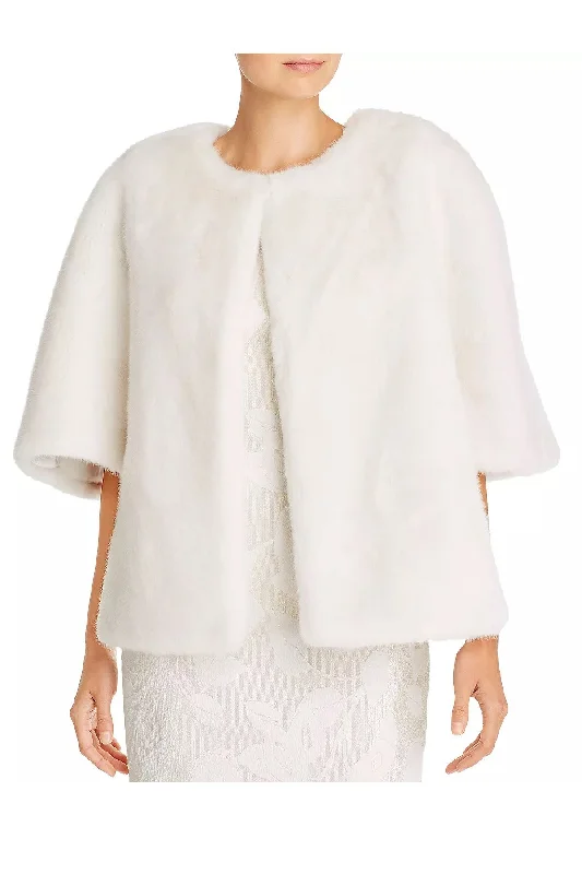 Adrianna Papell Crew Neck Open Front Cape Sleeve Faux Fur Jacket Striped Jacket Polka Dot Jacket Floral Jacket Adrianna Papell Crew Neck Open Front Cape Sleeve Faux Fur Jacket Striped Jacket Polka Dot Jacket Floral Jacket