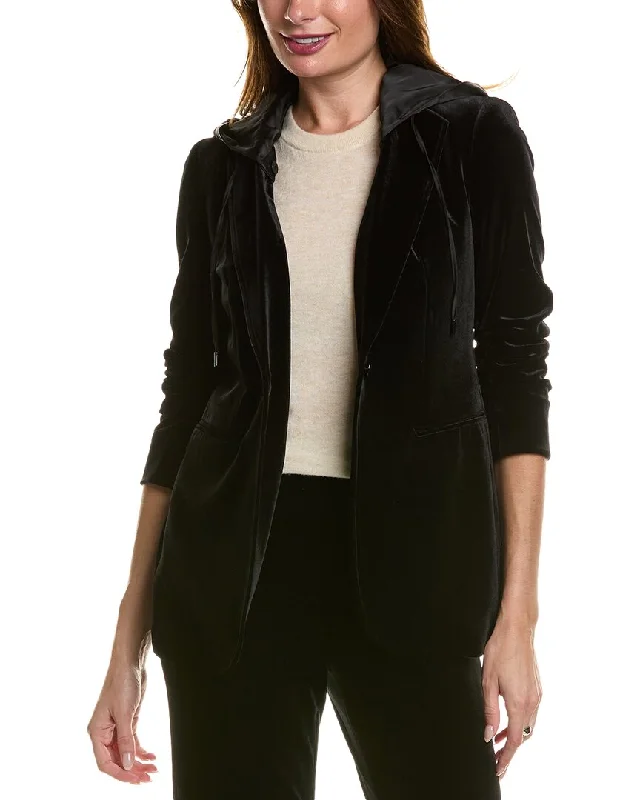 Anne Klein One Button Jacket A-Line Jacket Boat Neck Shawl Collar