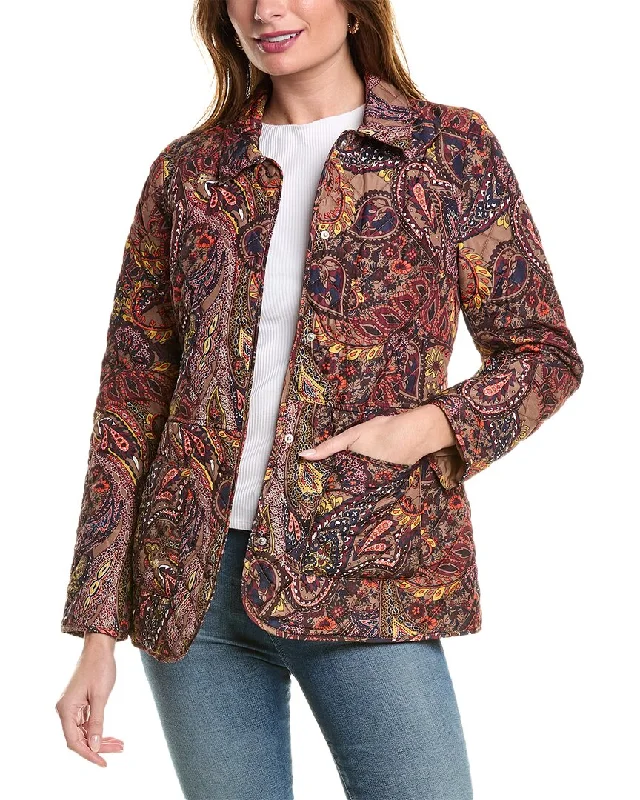 Jones New York Quilted Jacket Satin Jacket Silk Jacket Chiffon Jacket