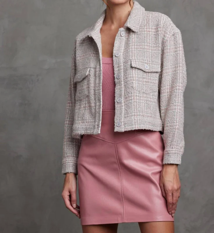 Bowen Jacket In Soft Rose Rayon Fabric Velvet Fabric Corduroy Fabric