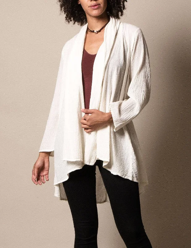 Brea Wrap Jacket - Ivory Elasticated Jacket Padded Jacket Insulated Jacket