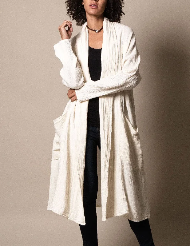 Brenley Wrap Jacket - Ivory Denim Jacket Leather Jacket Suede Jacket
