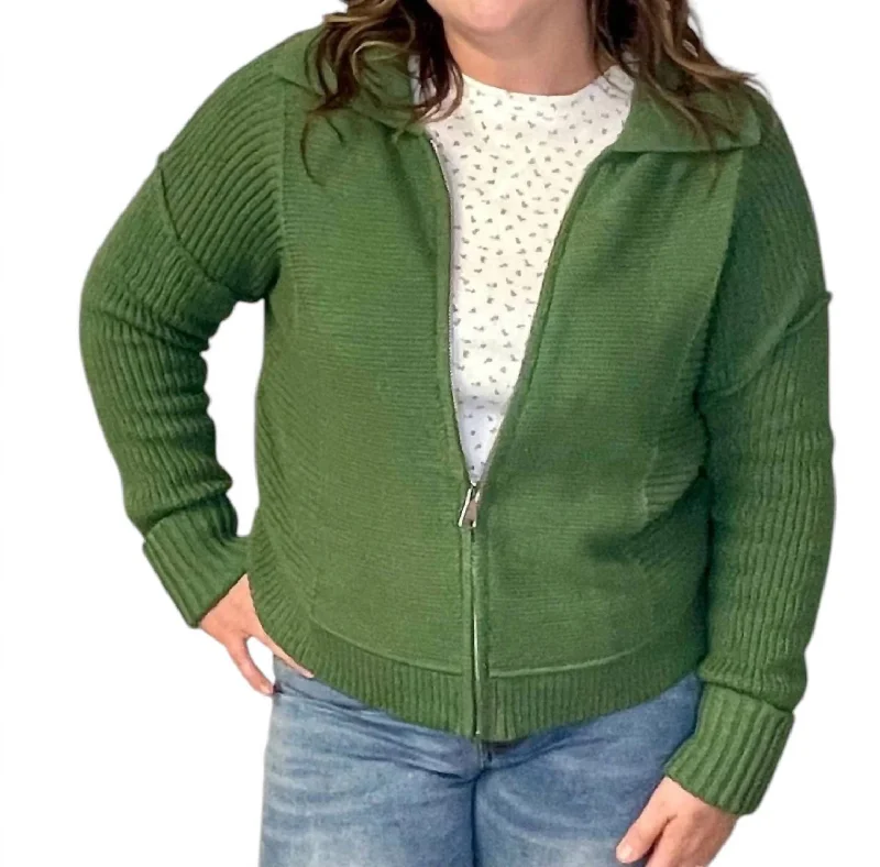 Cardigan Jacket In Green Denim Jacket Leather Jacket Suede Jacket