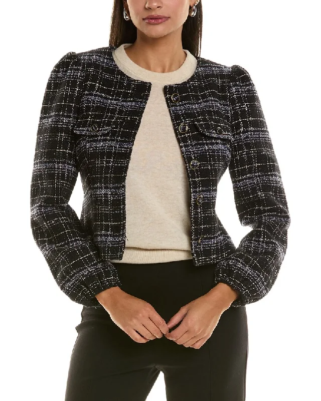 Central Park West Harper Jacket Hooded Jacket Caped Jacket Shawl Collar Jacket