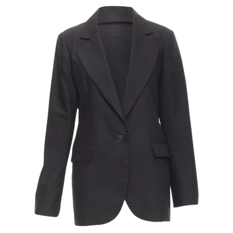 Christian Dior wool silk horizontal pinstripe blazer jacket Toggled Jacket Drawstring Jacket Belted Jacket Christian Dior wool silk horizontal pinstripe blazer jacket Toggled Jacket Drawstring Jacket Belted Jacket