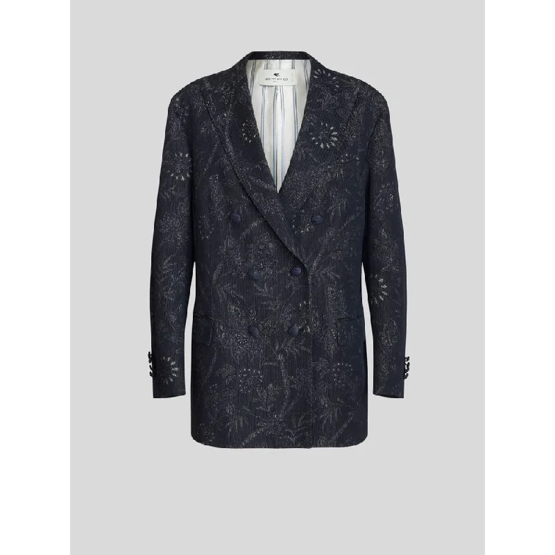 Cotton And Linen Jacquard Jacket Appliqued Jacket Beaded Jacket Sequined Jacket