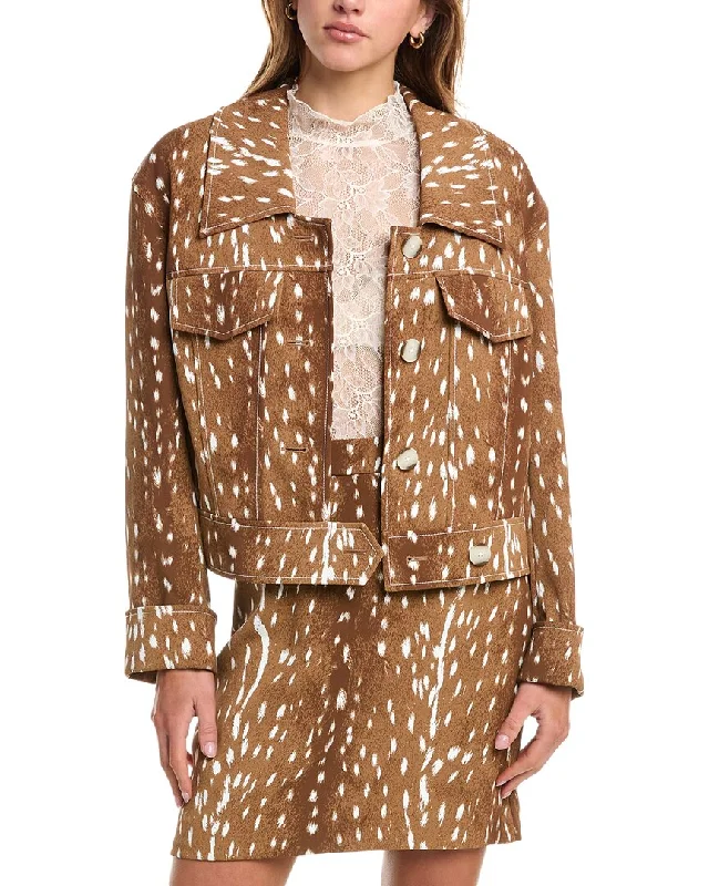 Diane von Furstenberg Jaida Jacket Faux Fur Fabric Real Fur Fabric Shearling Fabric