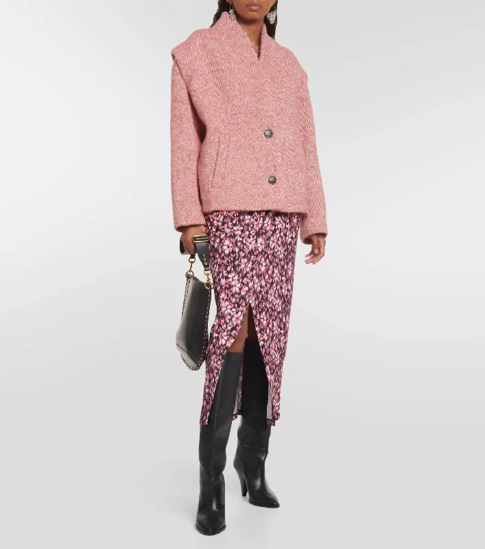 Drogo Boucle Jacket In Rosewood Striped Jacket Polka Dot Jacket Floral Jacket