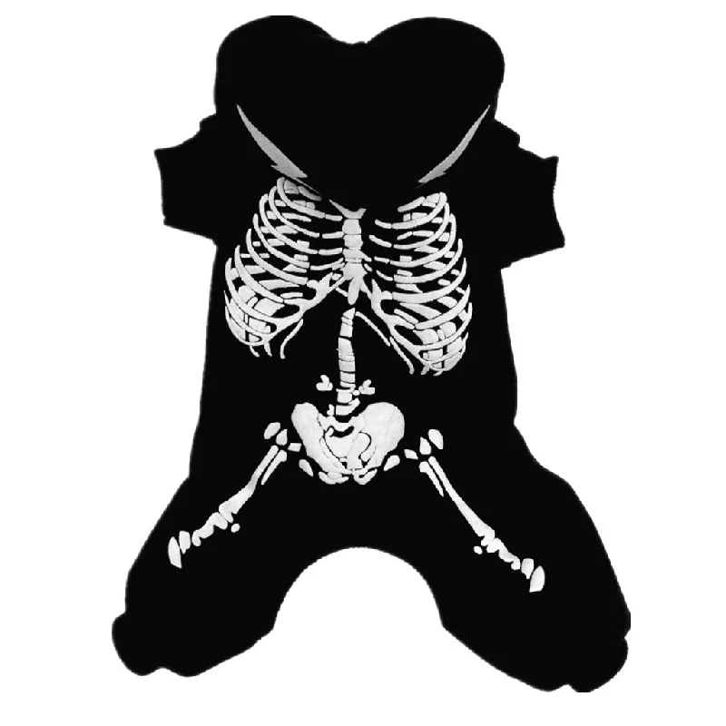 Maxbell Maxbell Glow In The Dark Apparel Dog Pet Puppy Playsuit Jumpsuit Coat Jacket Costume Pet Supplies Black XL Faux Fur Fabric Real Fur Fabric Shearling Fabric
