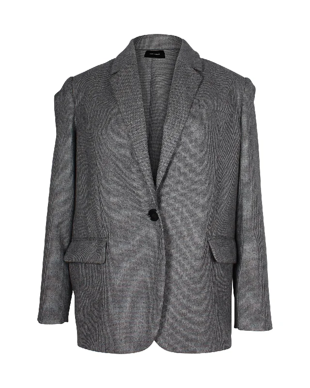 Isabel Marant Oversized Blazer Jacket in Grey Virgin Wool Fleece Jacket Down Jacket Feather Jacket Isabel Marant Oversized Blazer Jacket in Grey Virgin Wool Fleece Jacket Down Jacket Feather Jacket
