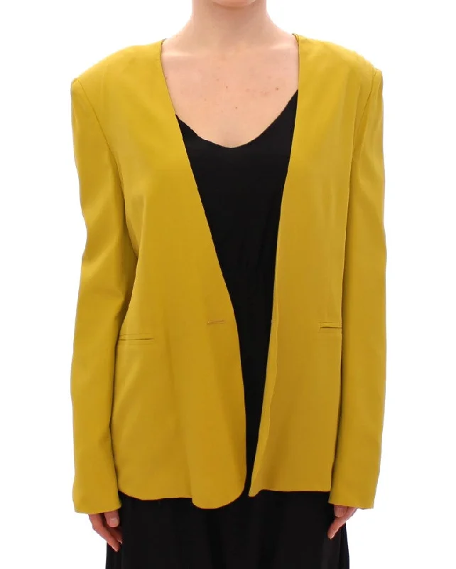Lamberto Petri Mustard Silk Blazer Women's Jacket Anorak Shell Jacket Lightweight Jacket Lamberto Petri Mustard Silk Blazer Women's Jacket Anorak Shell Jacket Lightweight Jacket