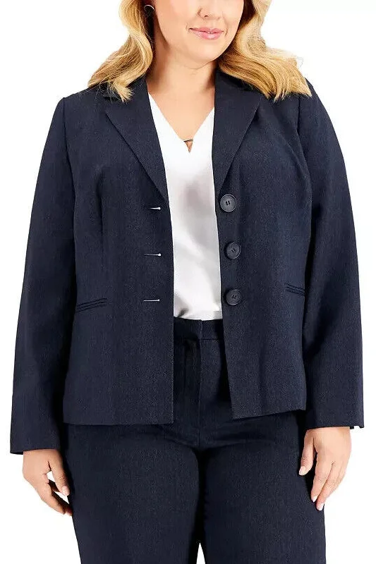 Le Suit Plus Size Three-Button Suit Jacket (Plus Size) Fleece Jacket Down Jacket Parka