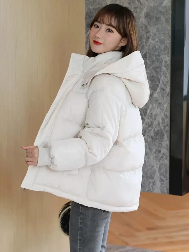 Loose Cotton Coat Women Autumn Winter New Fashion Korean Short Bread Clothing Thick Warmth Hooded Padded Jackets Feminina Oversized Jacket Tailored Jacket Straight Jacket Loose Cotton Coat Women Autumn Winter New Fashion Korean Short Bread Clothing Thick Warmth Hooded Padded Jackets Feminina Oversized Jacket Tailored Jacket Straight Jacket