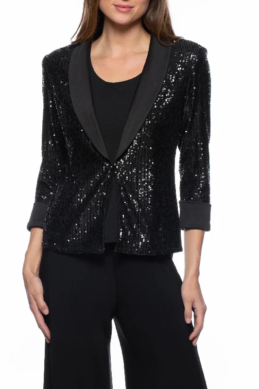 Marina scoop neck sequin top and jacket 2-piece set Chenille Jacket Brocade Jacket Lace Jacket Marina scoop neck sequin top and jacket 2-piece set Chenille Jacket Brocade Jacket Lace Jacket