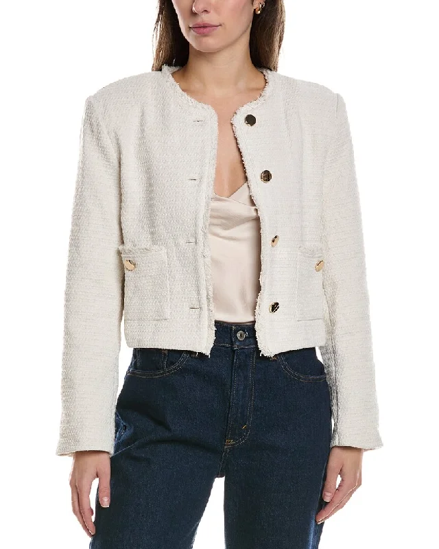 MEIVEN Tweed Jacket Hoodie Zip-Up Jacket Button-Up Jacket