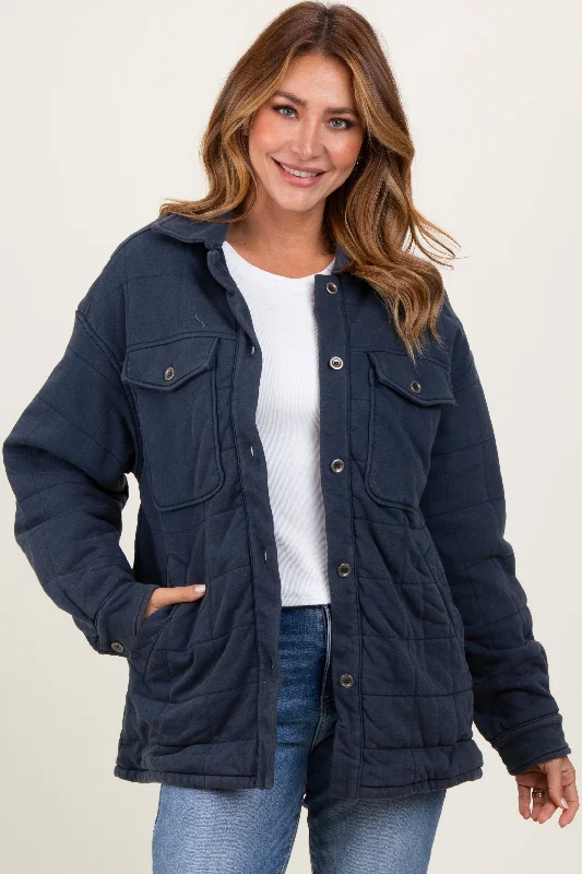 Navy Oversized Collared Button Down Quilted Jacket Elasticated Jacket Padded Jacket Insulated Jacket Navy Oversized Collared Button Down Quilted Jacket Elasticated Jacket Padded Jacket Insulated Jacket