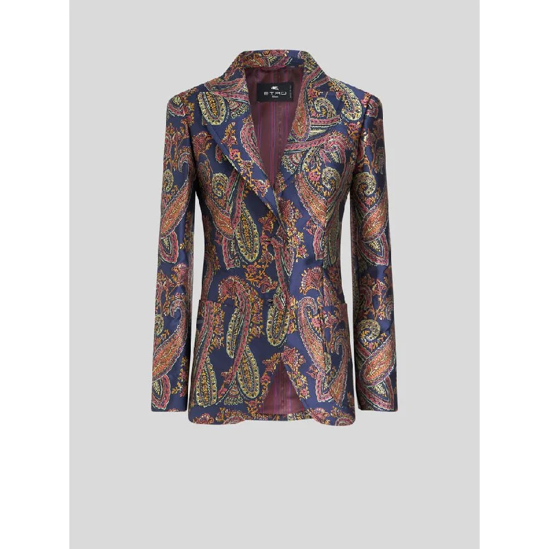 PAISLEY JACQUARD JACKET Herringbone Jacket Houndstooth Jacket Plaid Jacket