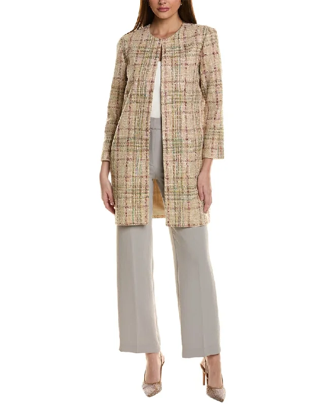 ST. JOHN JACKET-GILDEDTWEEDLINED Herringbone Jacket Houndstooth Jacket Plaid Jacket
