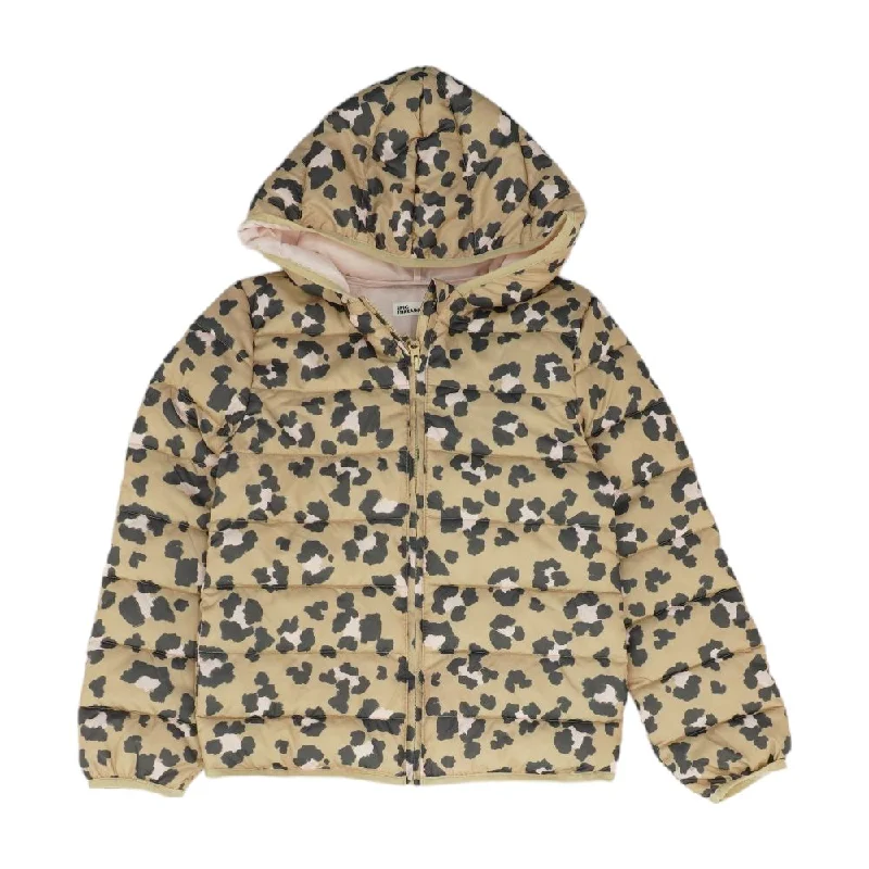 Tan Animal Print Puffer Jacket Toggled Jacket Drawstring Jacket Belted Jacket