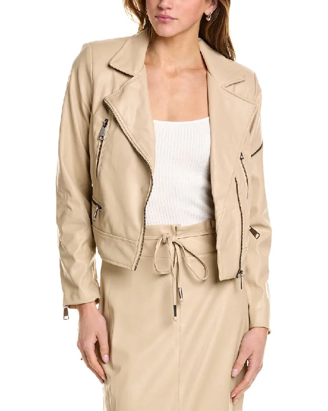 THEO The Label Hera Zip Biker Jacket Knit Jacket Woven Jacket Fleece Jacket