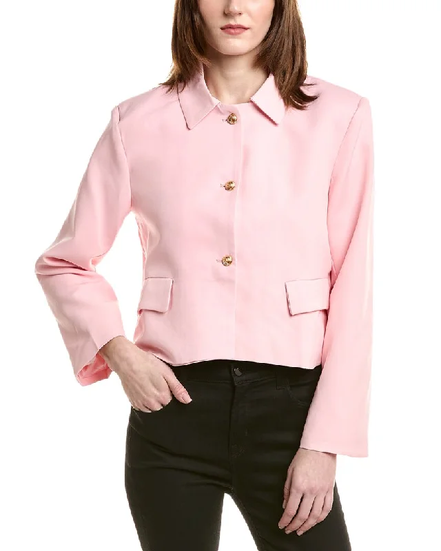 To My Lovers Cropped Jacket Zip Front Button Front Snap Front