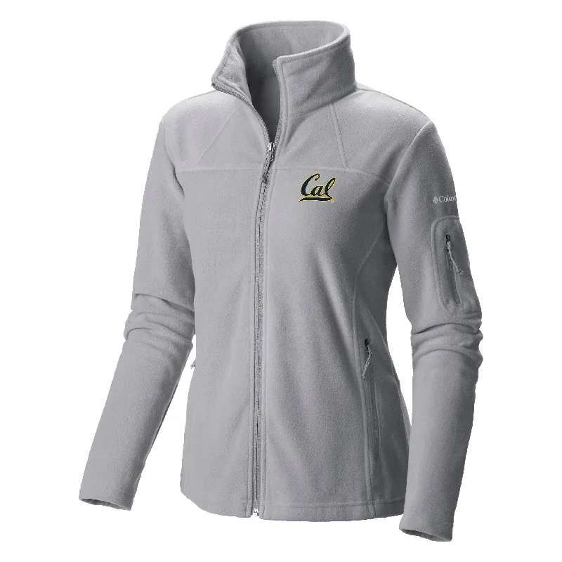 University Of California Berkeley Cal Embroidered Women's Columbia Polar Fleece Jacket- Grey Ribbed Jacket Pleated Jacket Ruffled Jacket University Of California Berkeley Cal Embroidered Women's Columbia Polar Fleece Jacket- Grey Ribbed Jacket Pleated Jacket Ruffled Jacket