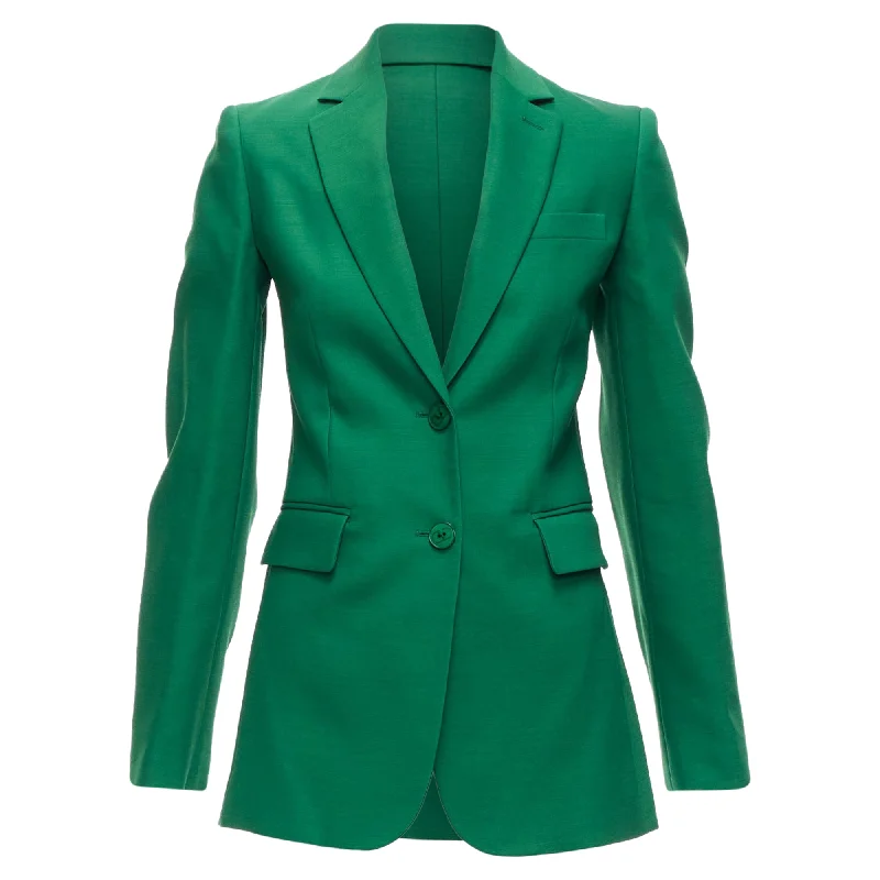 Valentino Wool Silk Fitted Kong Sleeve V Neck Blazer Jacket Herringbone Jacket Checkered Jacket Solid Jacket Valentino Wool Silk Fitted Kong Sleeve V Neck Blazer Jacket Herringbone Jacket Checkered Jacket Solid Jacket
