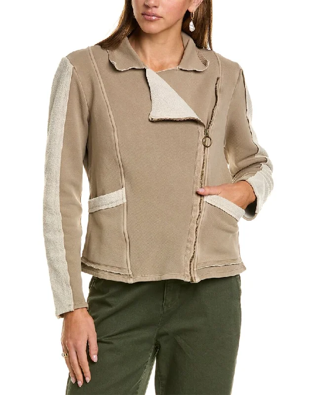 XCVI Hanford Moto Jacket Tiered Jacket Buttoned Jacket Zippered Jacket
