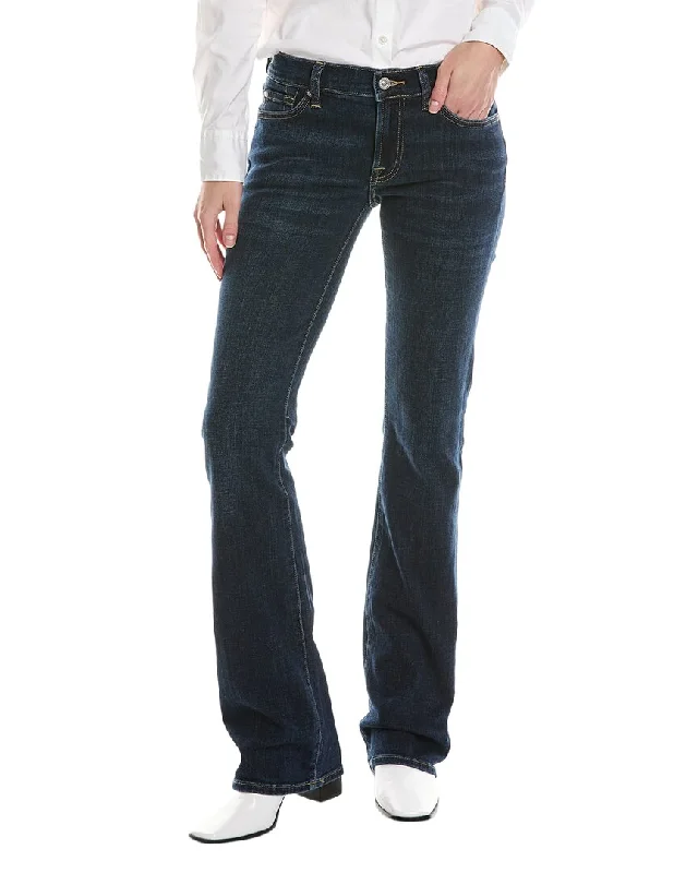 7 For All Mankind High-Waist Calix Slim Kick Jean Stylish Stone-Wash Denim Jeans