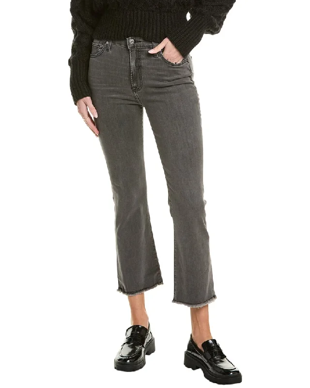 7 For All Mankind High-Waist Wash Black Slim Kick Jean Stylish Slim Fit Denim