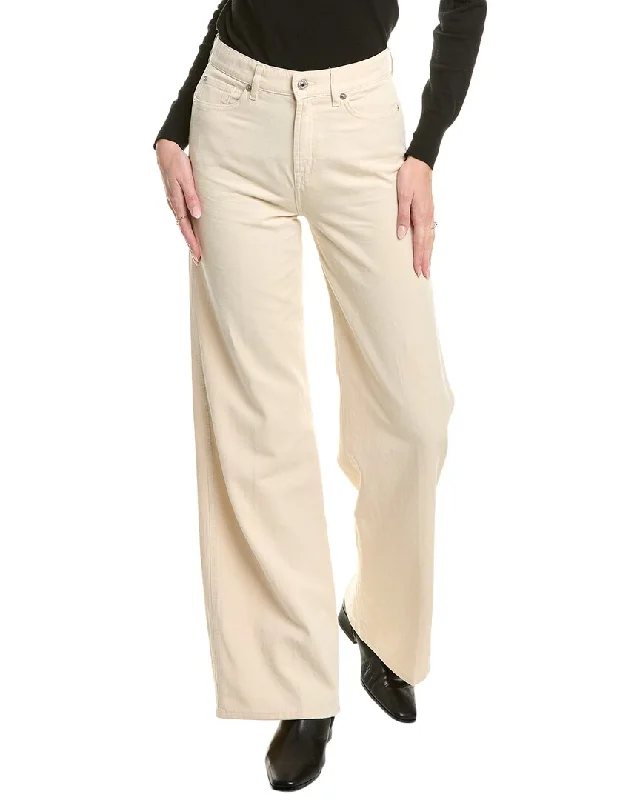 7 For All Mankind Lotta Linen-Blend Oat Jean Chic Rip-Detail High-Waist Jeans