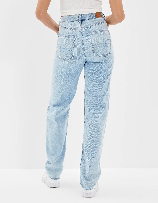 AE Ripped Highest Waist Baggy Straight Jean Cozy Wide-Legged Jeans