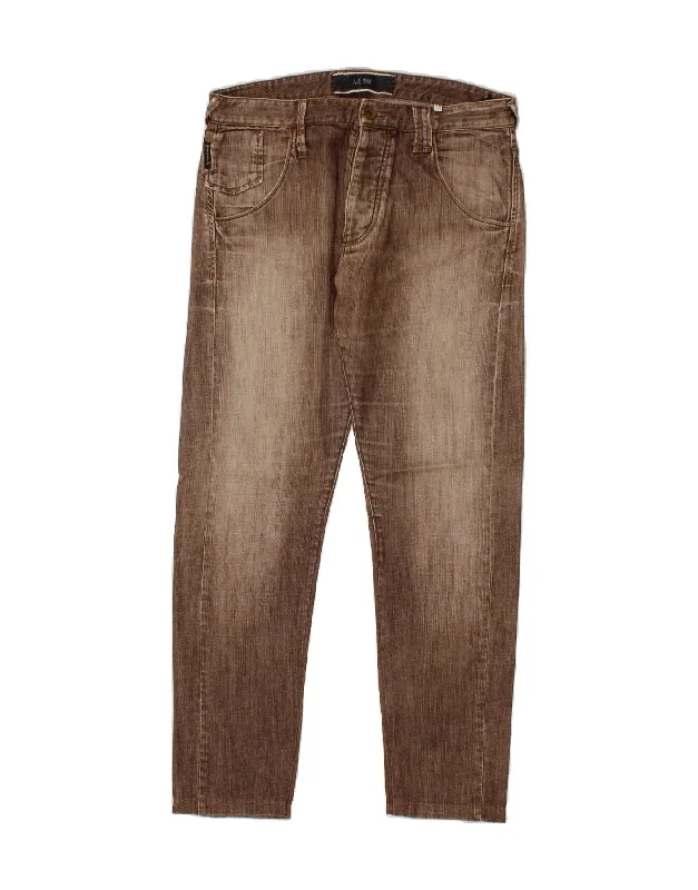 ARMANI Womens Slim Jeans W33 L31 Brown Trendy Low-Rise Slim Jeans