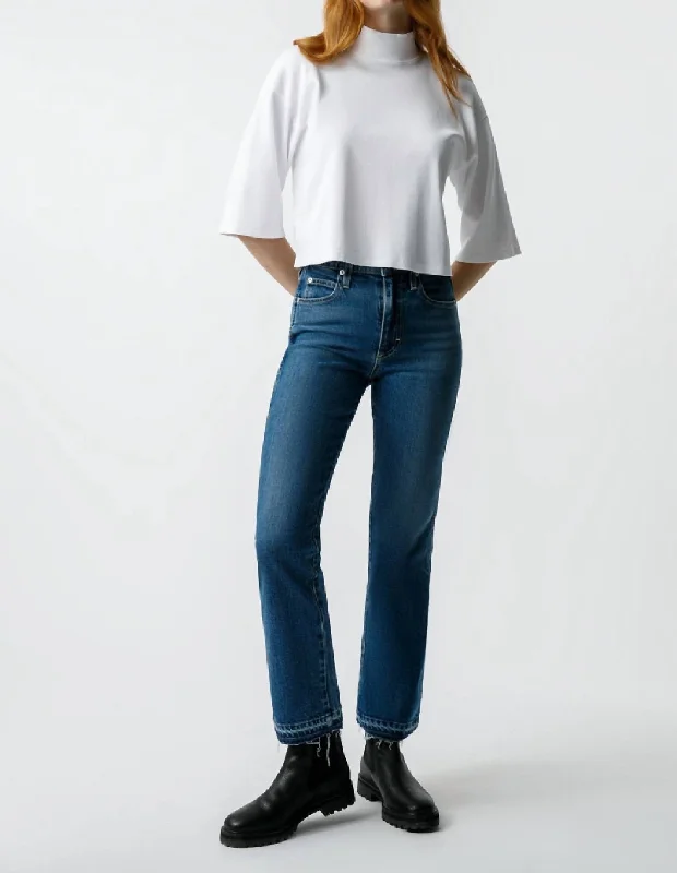 Bella Crop Jean In Crush Comfortable Jogger Style Jeans