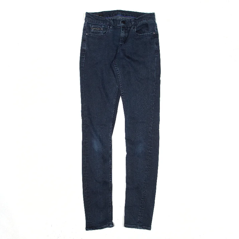 CALVIN KLEIN Jeans Blue Denim Slim Skinny Womens W23 L29 Comfortable Drawstring Waist Jeans CALVIN KLEIN Jeans Blue Denim Slim Skinny Womens W23 L29 Comfortable Drawstring Waist Jeans