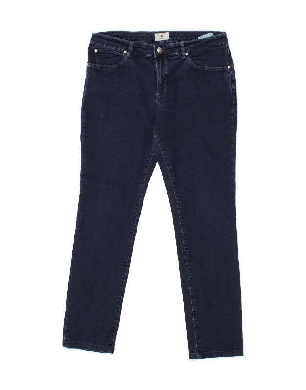 CERRUTI 1881 Womens Slim Jeans  W31 L30 Blue Cotton Trendy Wide-Leg High-Waist Denim
