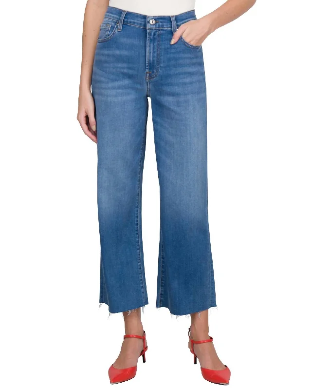 Cropped Alexa Jeans In Sapphire Blue Trendy Acid Wash Skinny Jeans