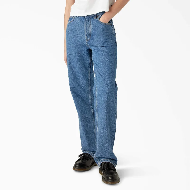 Dickies Women's Thomasville Jeans Fashionable Frayed Hem Denim