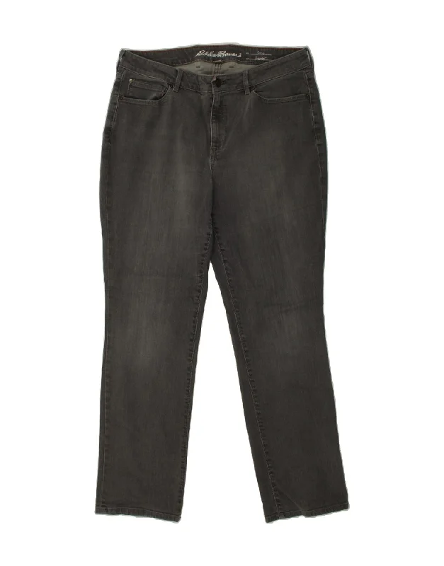 EDDIE BAUER Womens Curvy Straight Jeans US 16 2XL W36 L29 Grey Cotton Trendy Plus Size Jeans EDDIE BAUER Womens Curvy Straight Jeans US 16 2XL W36 L29 Grey Cotton Trendy Plus Size Jeans